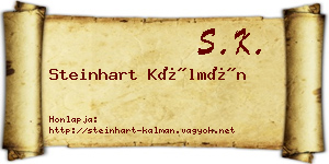 Steinhart Kálmán névjegykártya